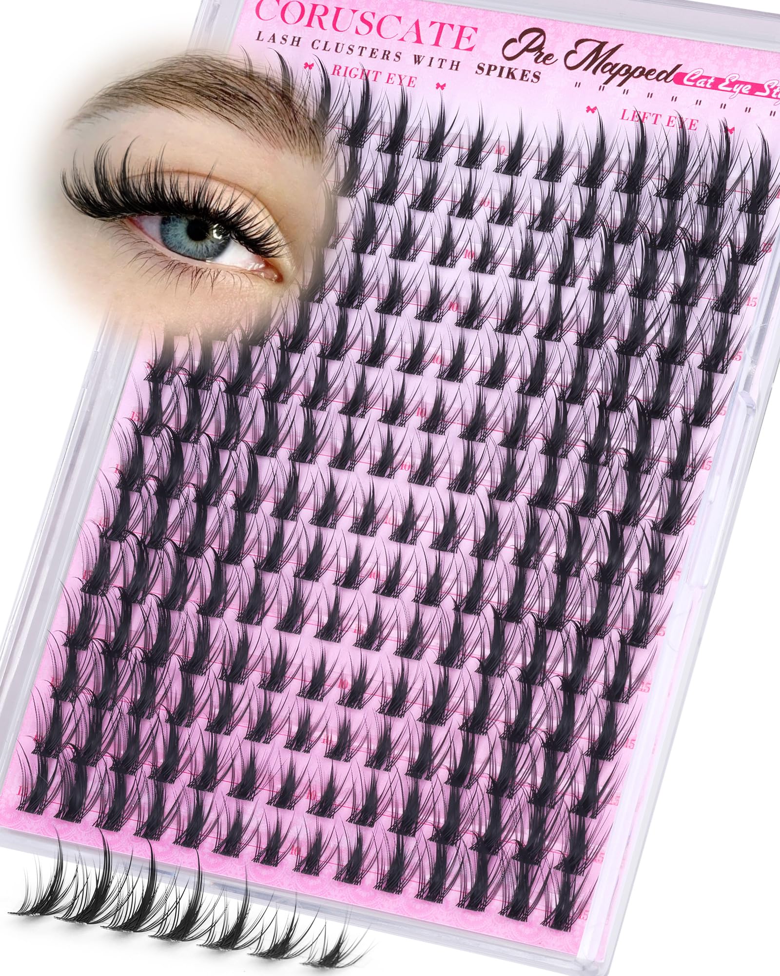 CORUSCATE Manga Lash Clusters inner-10mm close-up for natural inner corner lift.