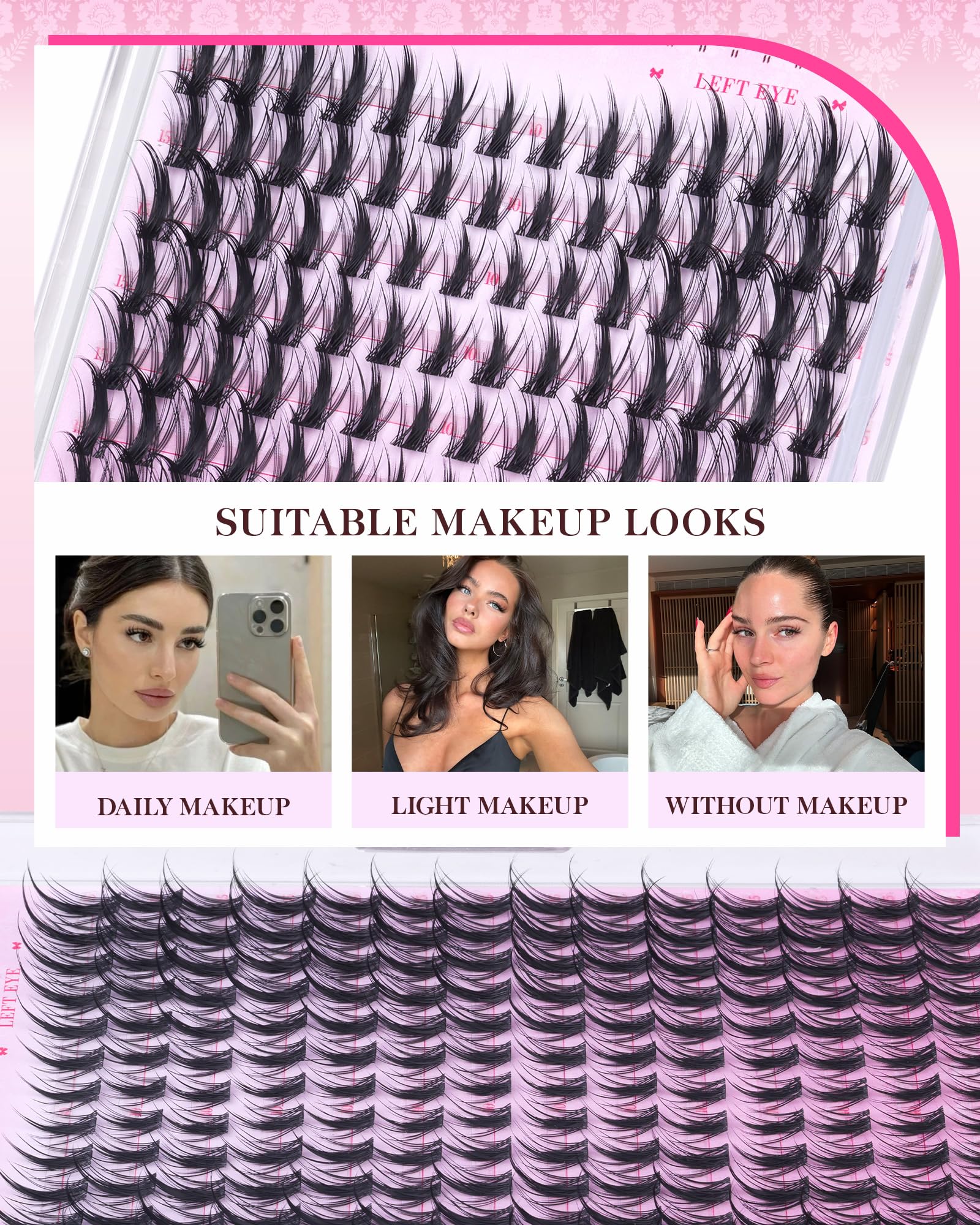 CORUSCATE Manga Lash Clusters second-outer-16mm creates dramatic lift and iconic spike effect.
