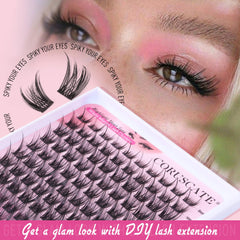 CORUSCATE natural-look lash clusters mimic real lashes for a seamless finish.