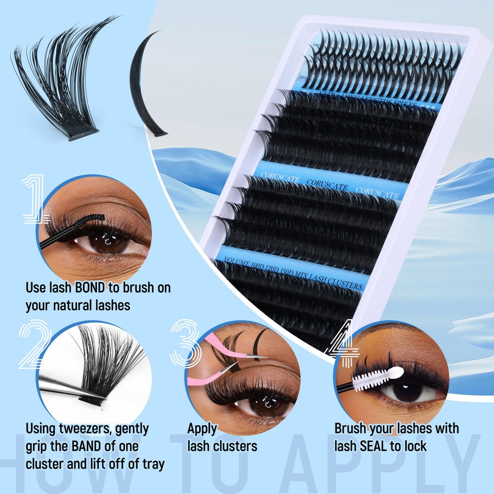 CORUSCATE premium German fiber lashes are lightweight and durable for reuse.