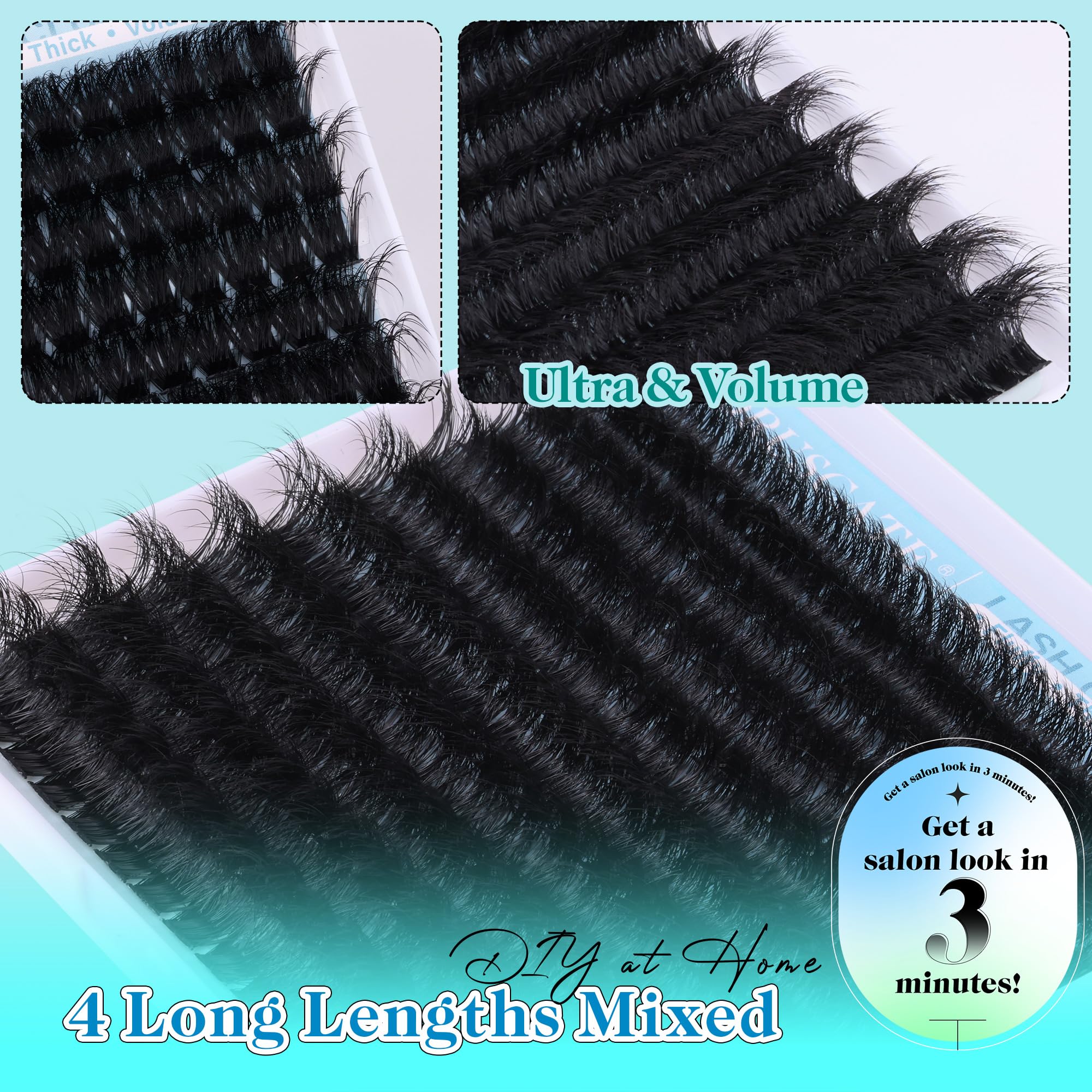 CORUSCATE soft fiber lash clusters designed for comfortable wear