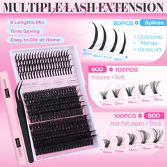 CORUSCATE spike lashes 15-21mm detail highlighting dramatic spike look.