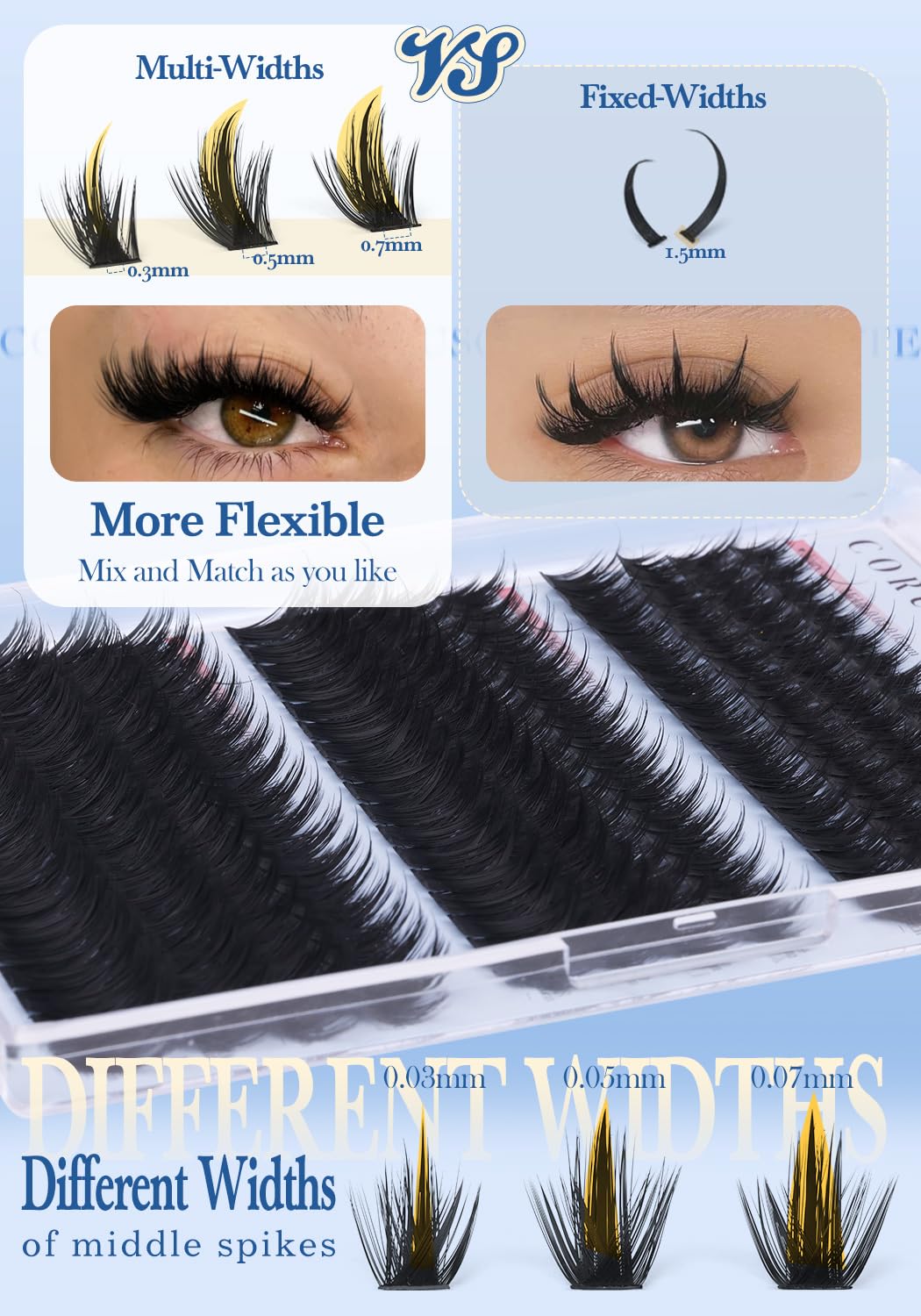 CORUSCATE three-thickness spikes allow subtle to dramatic looks.