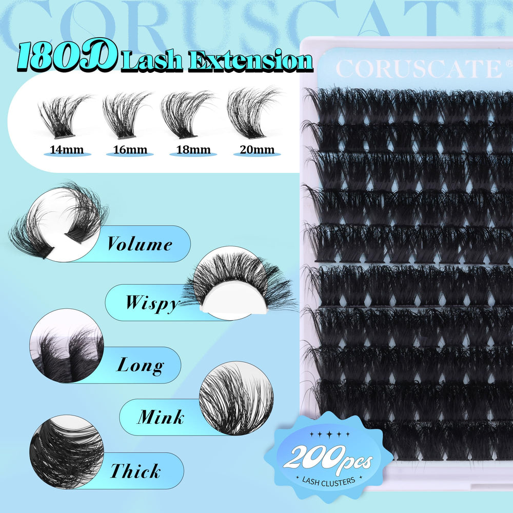 CORUSCATE vegan-friendly lash clusters fiber for reusable, gentle wear