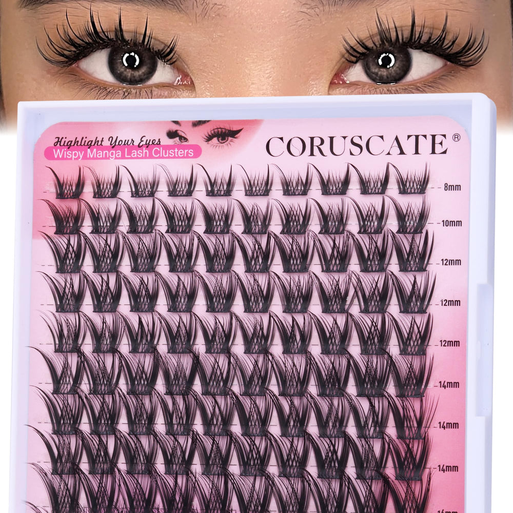 CORUSCATE wispy lash clusters 8-16mm provide natural volume for daily eye looks.