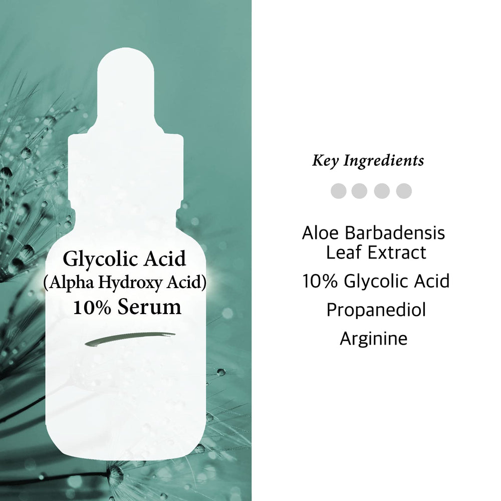 Cos De BAHA Glycolic serum in hand illustrating texture refinement.