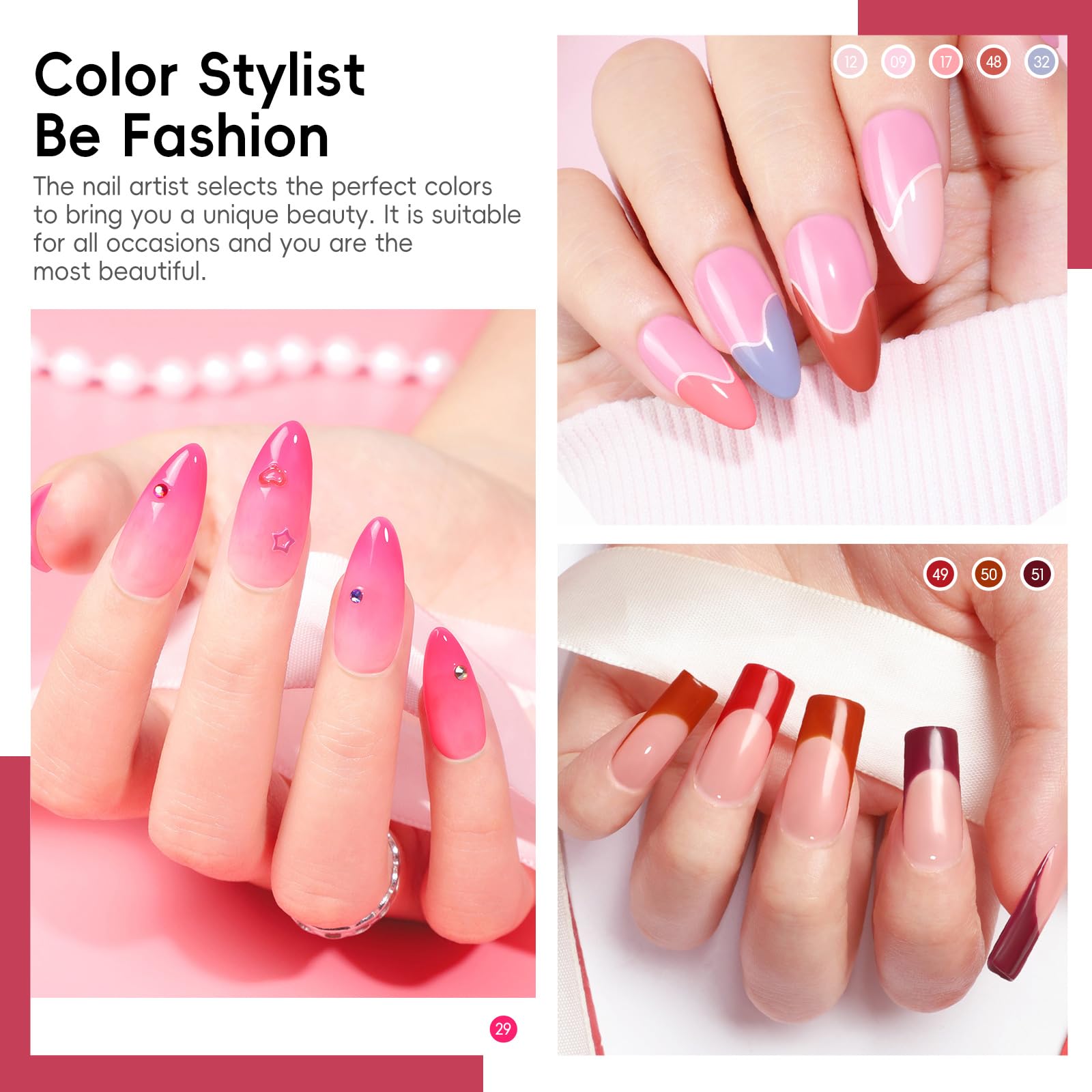 COSCELIA 35 colors provide versatile seasonal looks for any occasion.