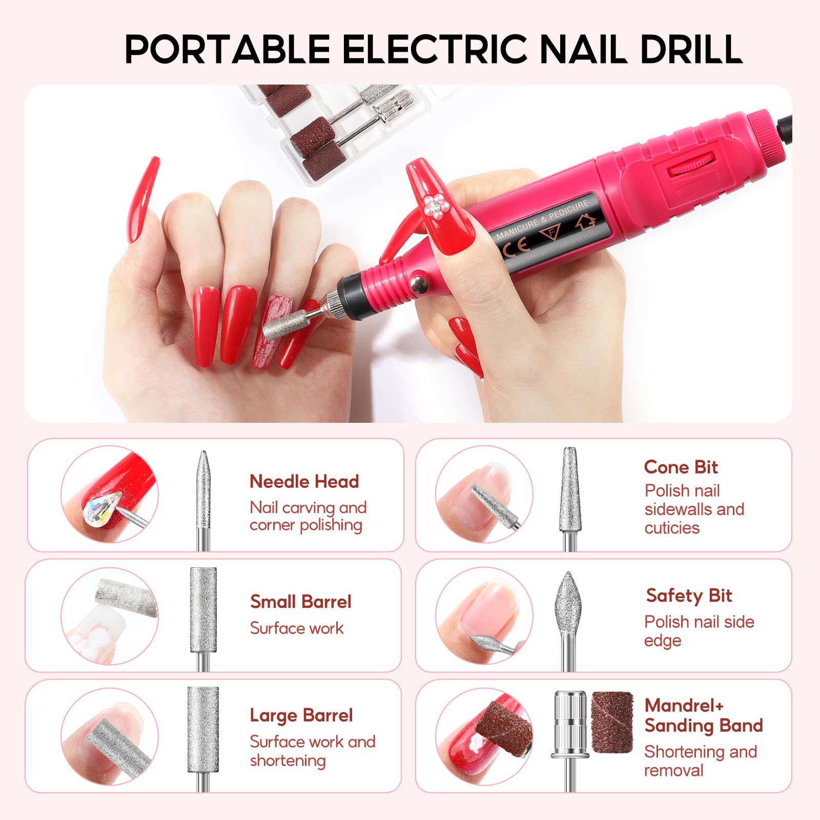COSCELIA professional nail drill with adjustable speed for shaping