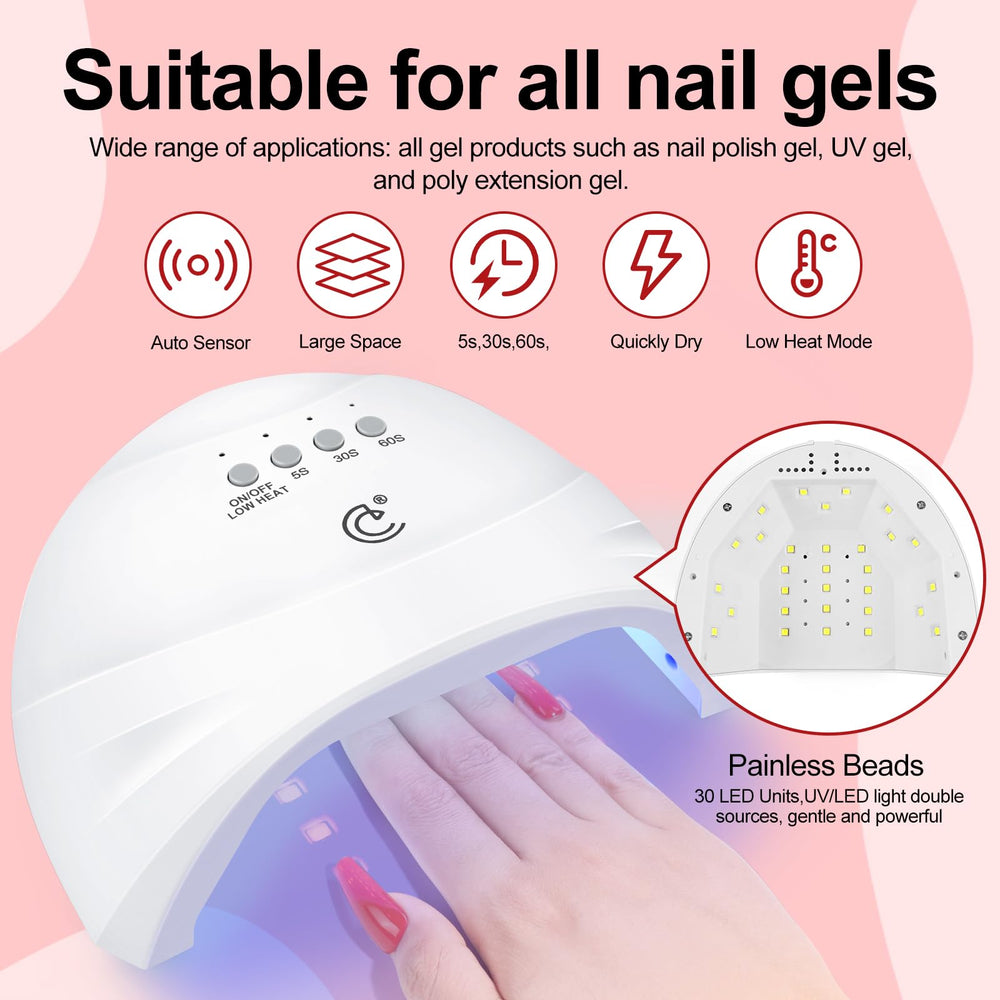 COSCELIA professional nail drill included for precise shaping and prep.