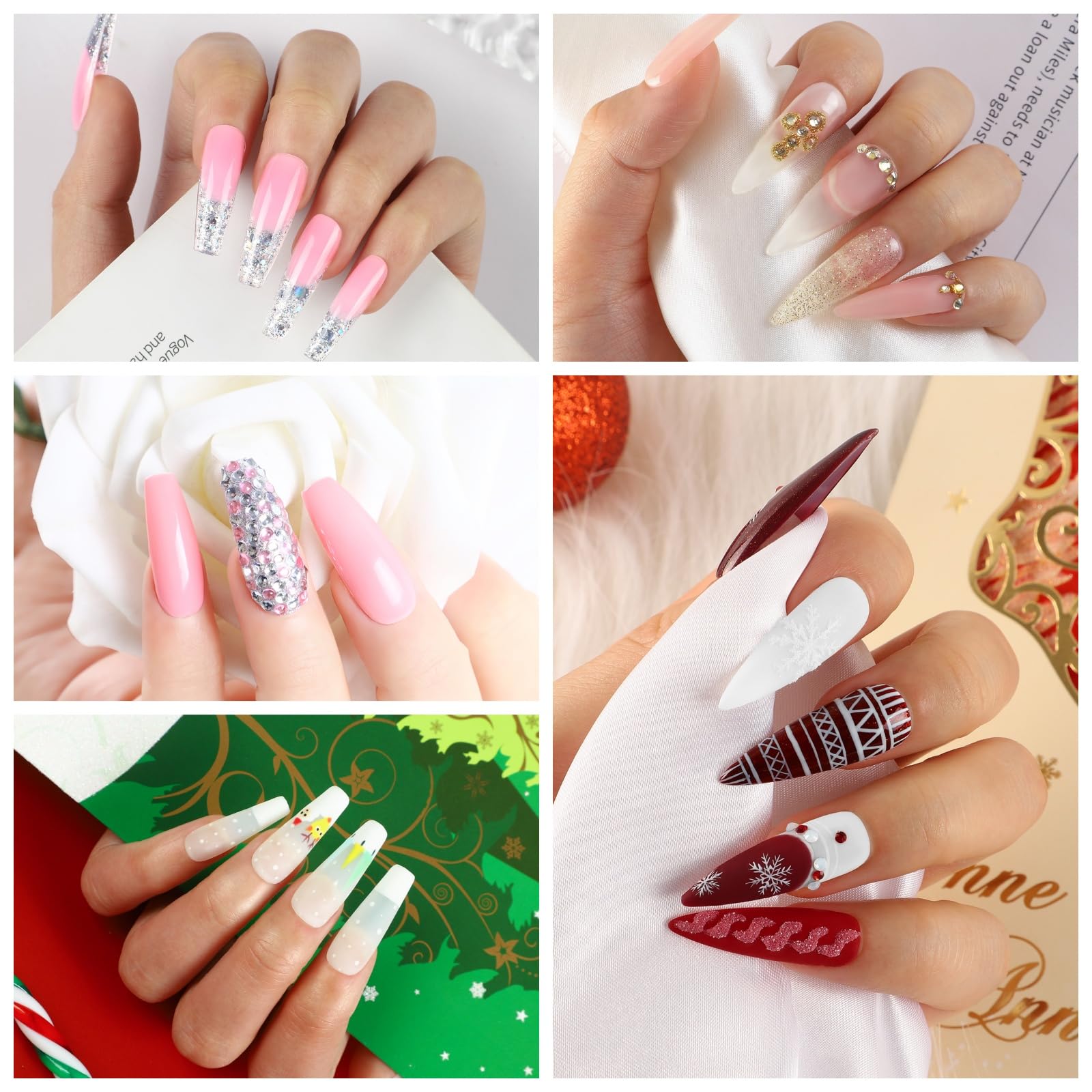 COSCELIA Poly Nail Gel Kit white color for natural-looking nails