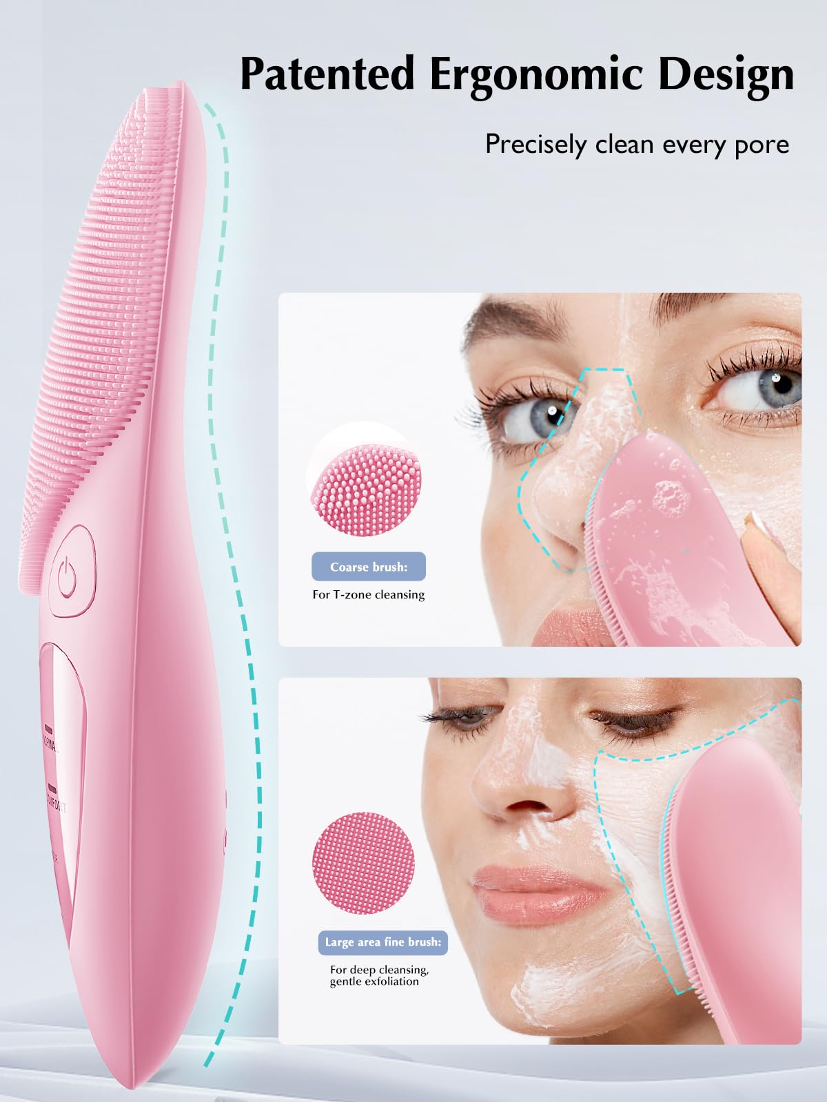 COSLUS four cleansing modes interface demonstrates versatile skincare options.