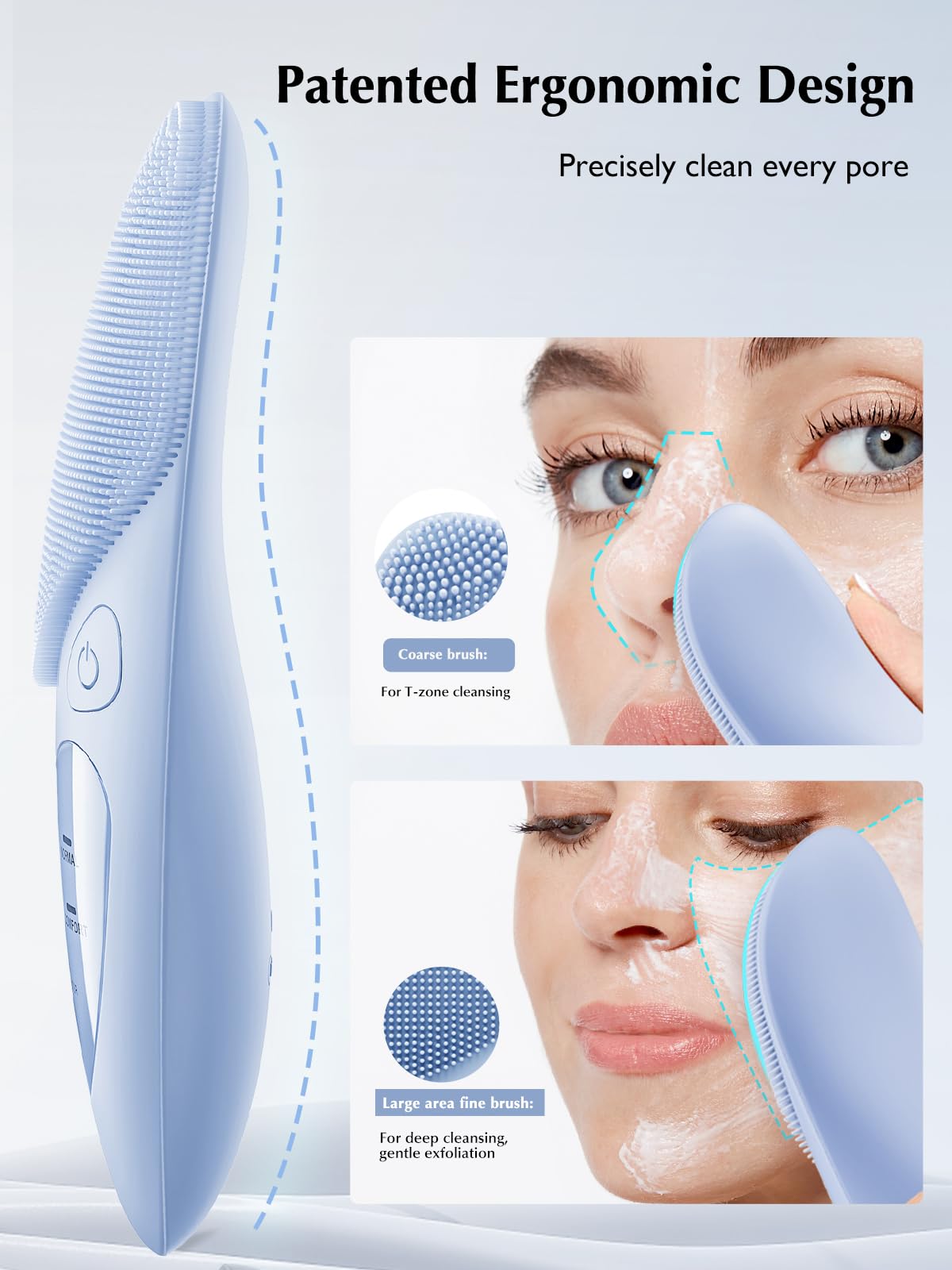 COSLUS IPX7 waterproof design in shower setting for safe cleaning.