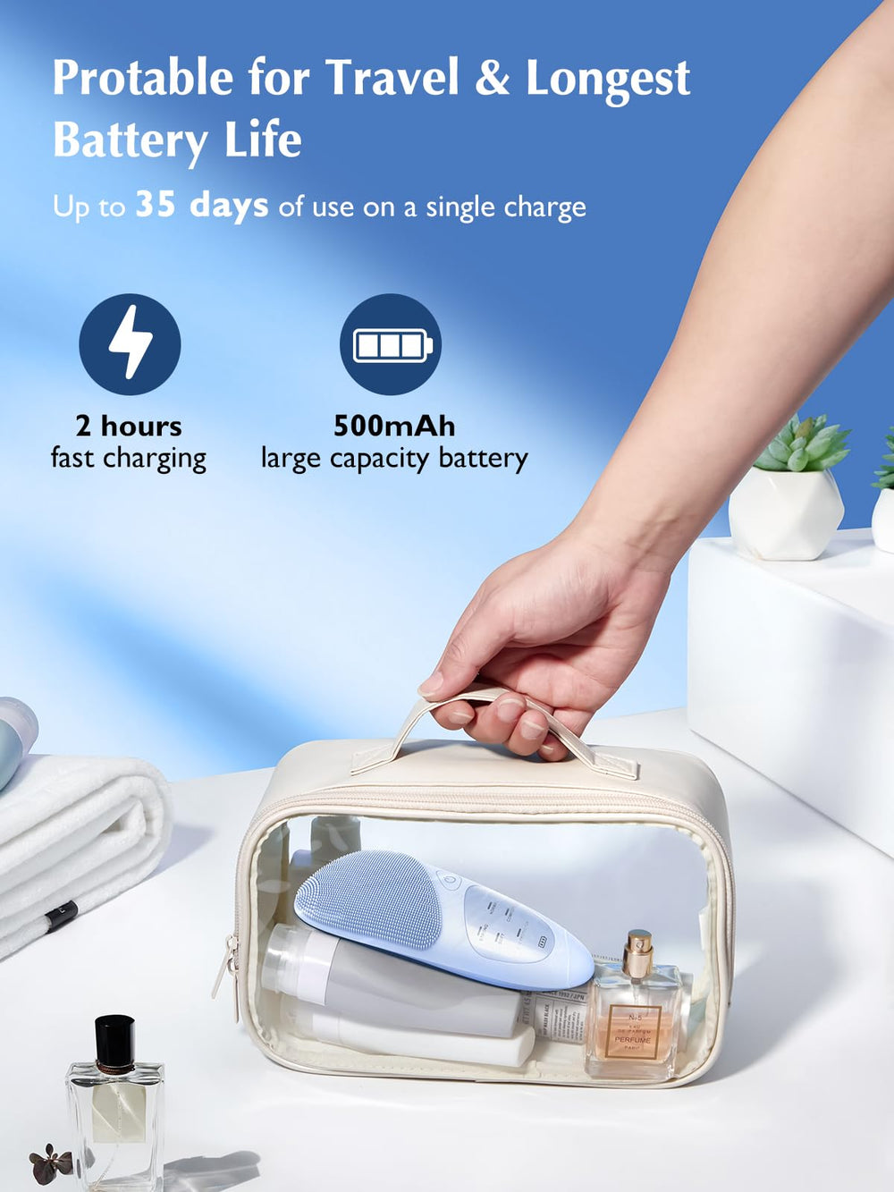 COSLUS travel storage case and bag ready for on-the-go use.