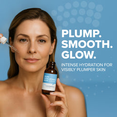 Cosmedica Hyaluronic Serum being applied for smoother, non-greasy skin.