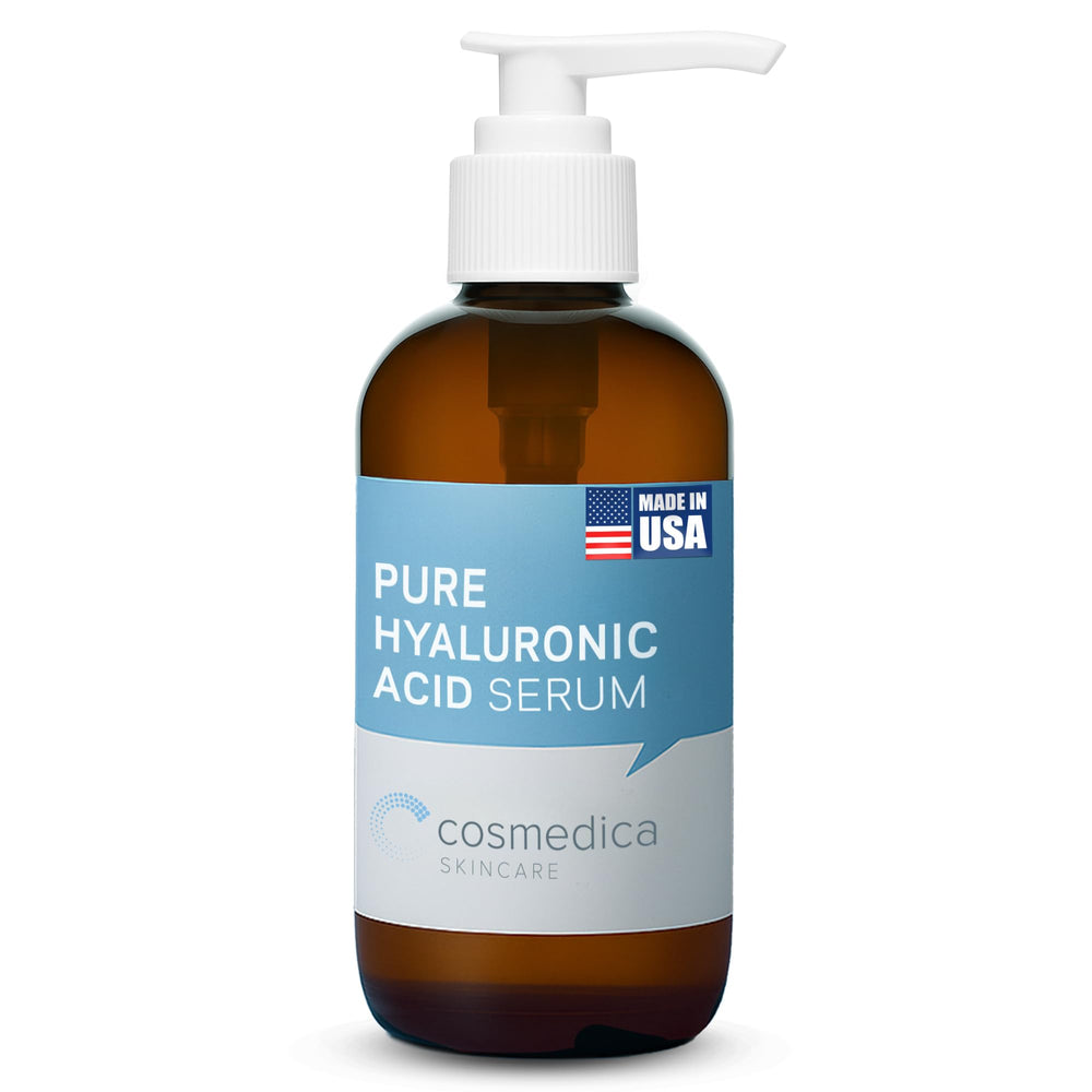 Cosmedica Hyaluronic Serum bottle for hydration and skin refreshment.