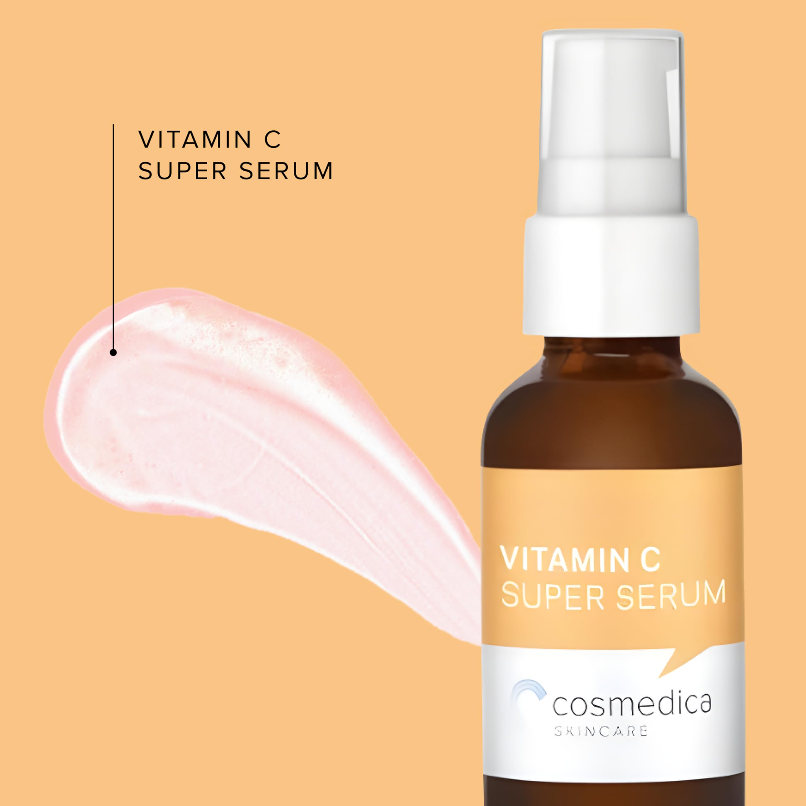 Cosmedica Skincare 2.5% Retinol Serum amber bottle with dropper for smoother texture