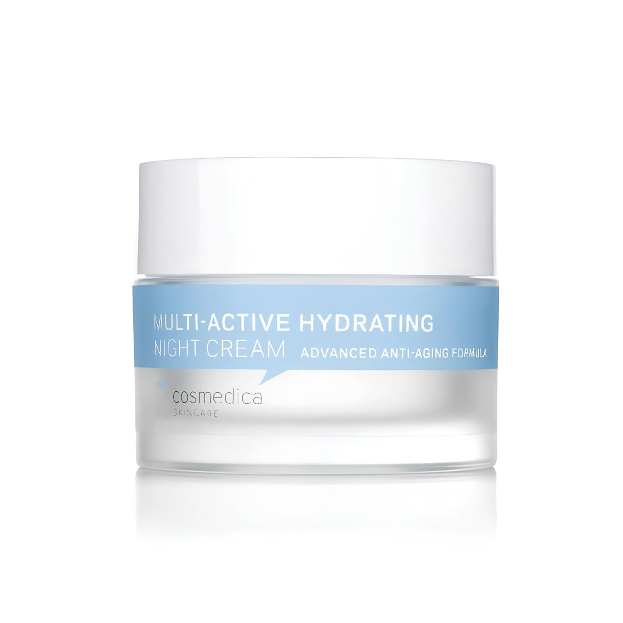 Cosmedica Skincare Multi-Active Hydrating Night Cream bottle for overnight hydration.