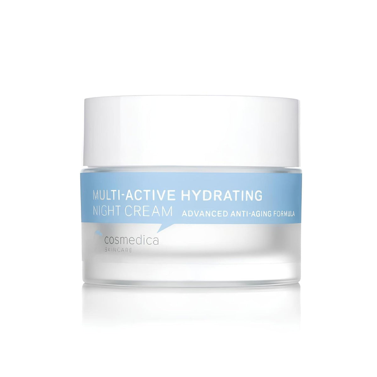 Cosmedica Skincare Multi-Active Hydrating Night Cream bottle for overnight hydration.