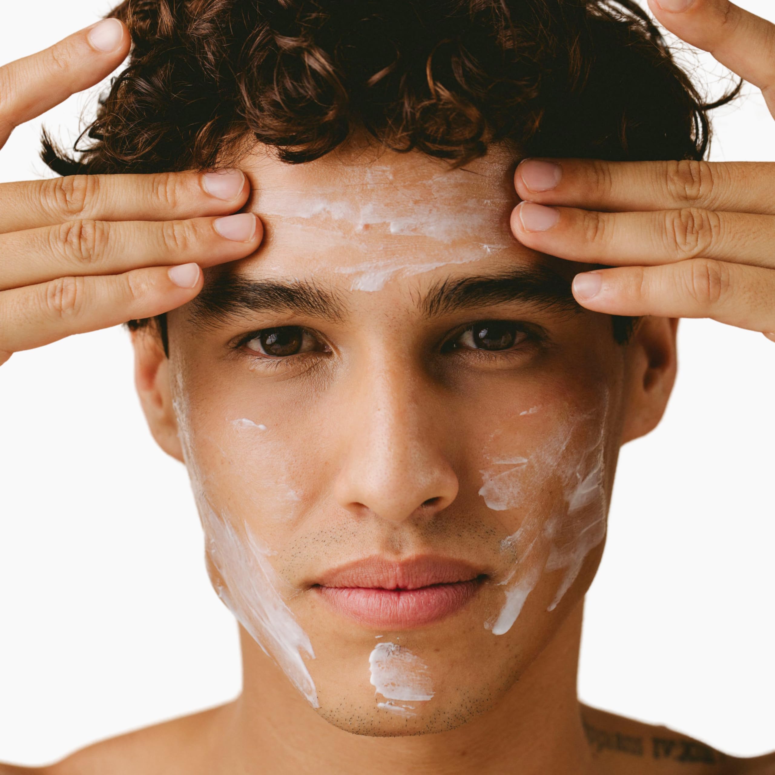 Organic shea swatch illustrating creamy texture in Cosmedica Skincare formula.