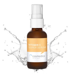 Cosmedica Vitamin C Super Serum bottle for daily brightening and hydration.
