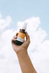 Cosmedica Vitamin C Super Serum close-up texture shows lightweight absorption.