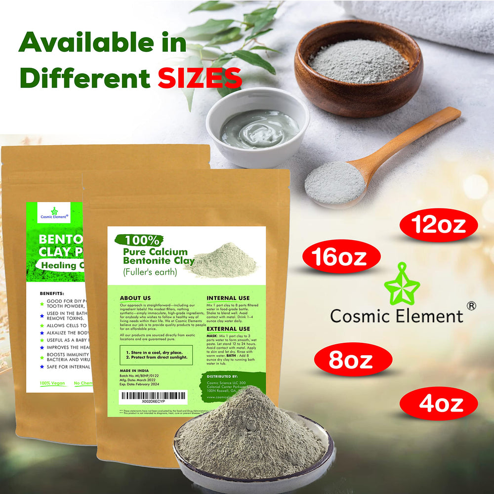 Cosmic Element 4 oz packaging label for pure clay powder.