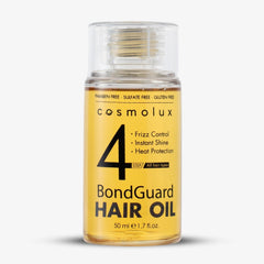Cosmolux BondGuard bottle front view showing compact packaging for color-treated hair