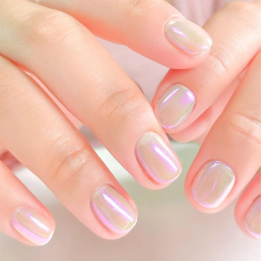 COSMOO Aurora Pearl Pink light reflection highlighting iridescent glow