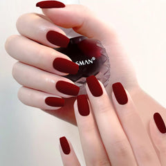 COSMOO swatches reveal burgundy shade with velvet matte texture.