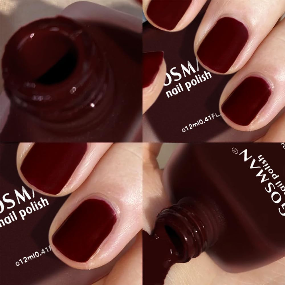 COSMOO packaging box for burgundy matte nail polish.
