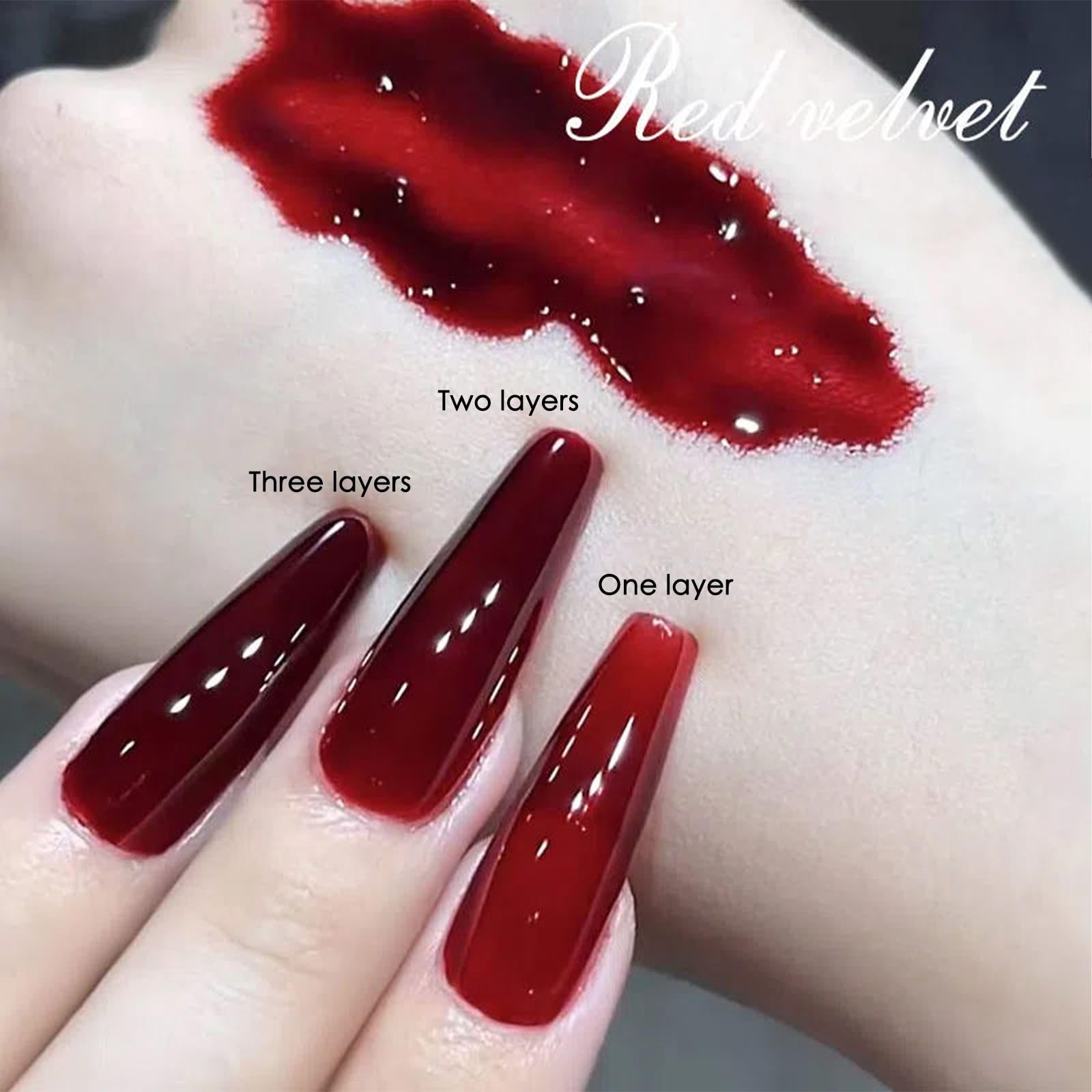 COSMOO Cherry Red Nail Polish brush applies precise color for salon-like results.