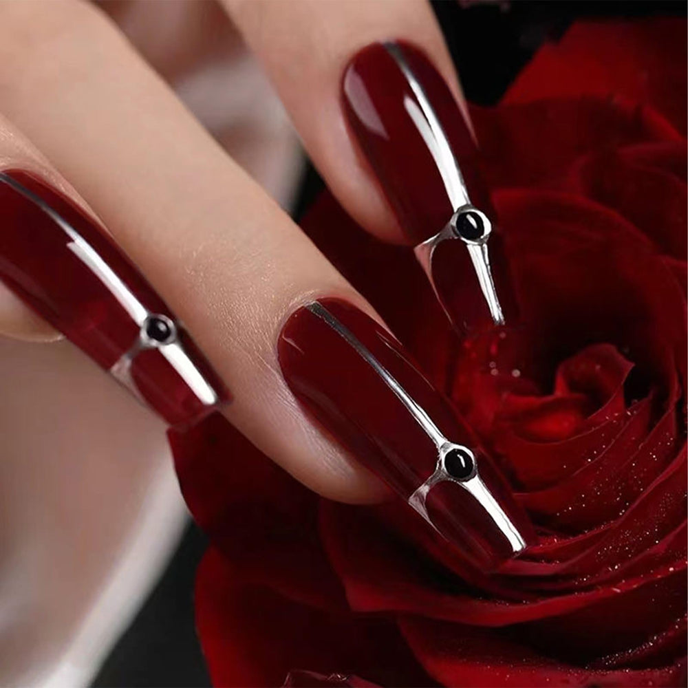 COSMOO Cherry Red Nail Polish swatch highlights glossy finish and true shade.