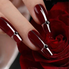COSMOO Cherry Red Nail Polish swatch highlights glossy finish and true shade.