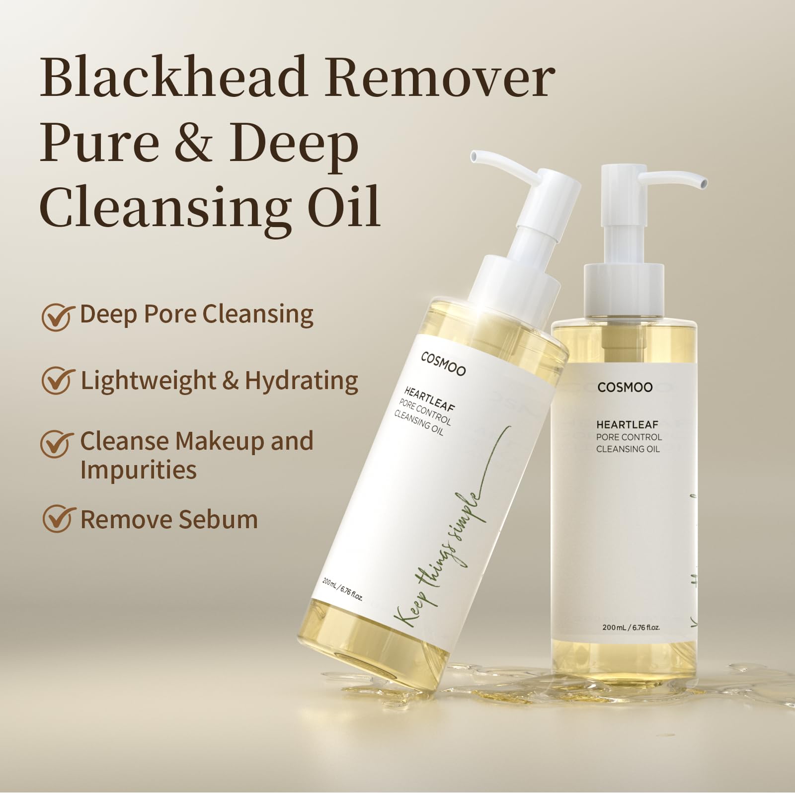 COSMOO Deep Cleansing Oil demonstrates pore-control effect on skin.