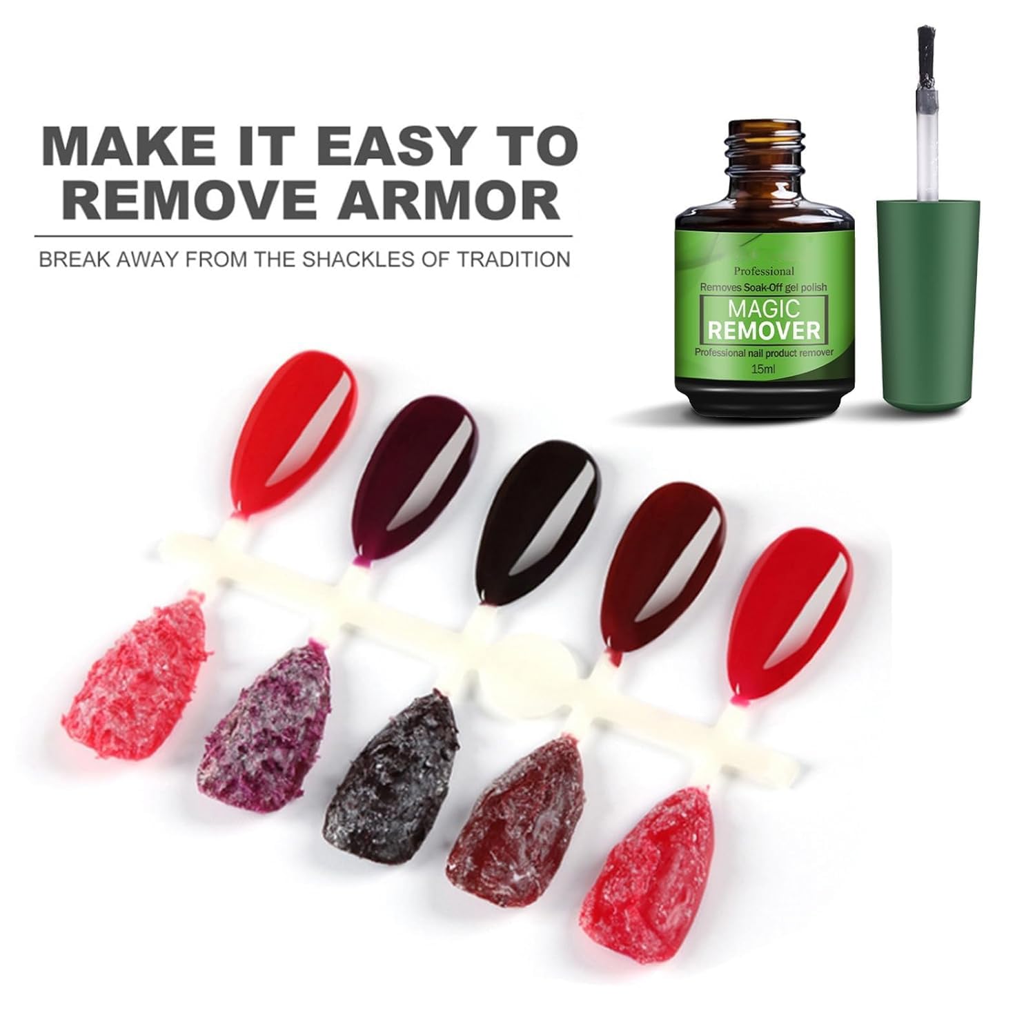 COSMOO Gel Nail Polish Remover residue gently pushed from nails