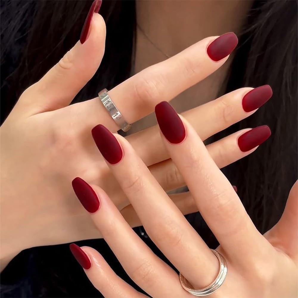 COSMOO burgundy matte nail polish gift-ready packaging.