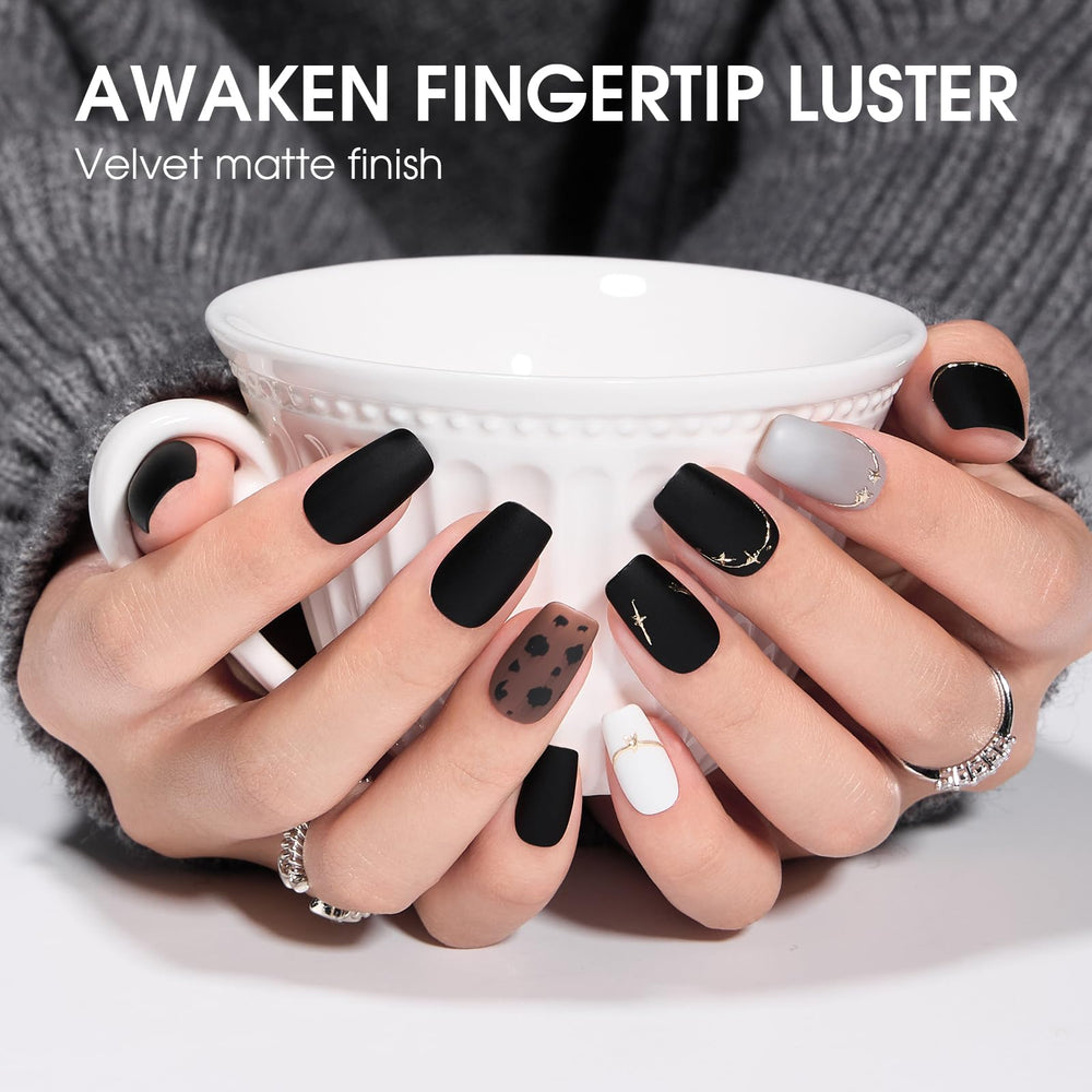 COSMOO matte velvet finish shown on nails for everyday wear.