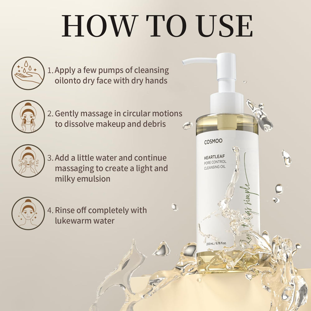 COSMOO packaging box display for the Deep Cleansing Oil.
