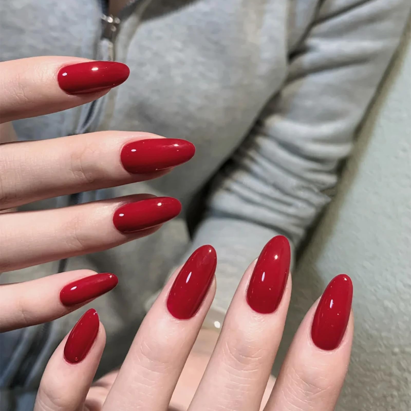 COSMOO swatch shows vibrant red with glossy finish