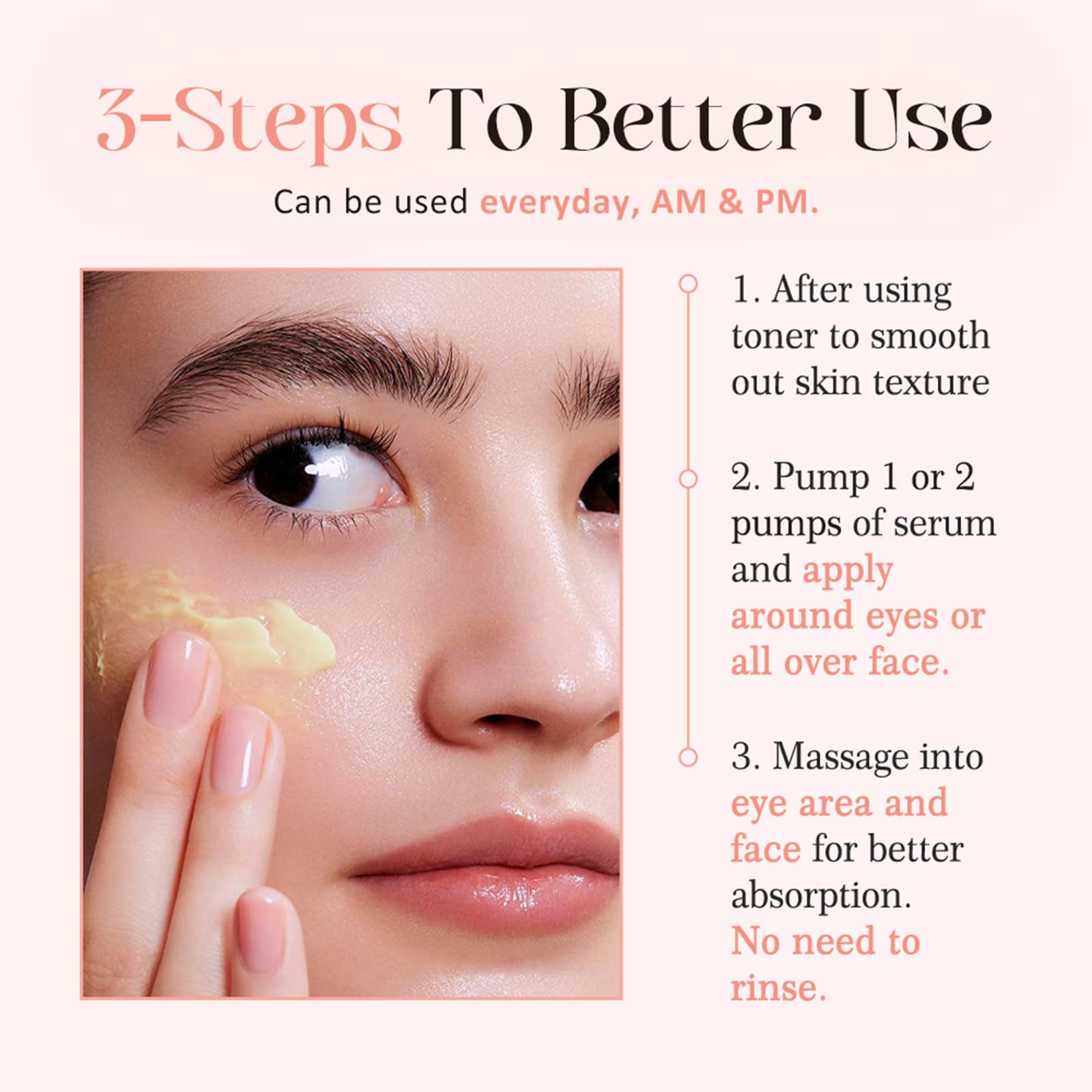 Travel-friendly COSMOO Revive Eye Serum for on-the-go care.