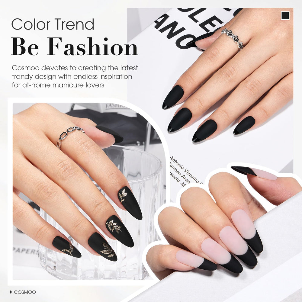 COSMOO water and dirt-resistant matte coating on nails.