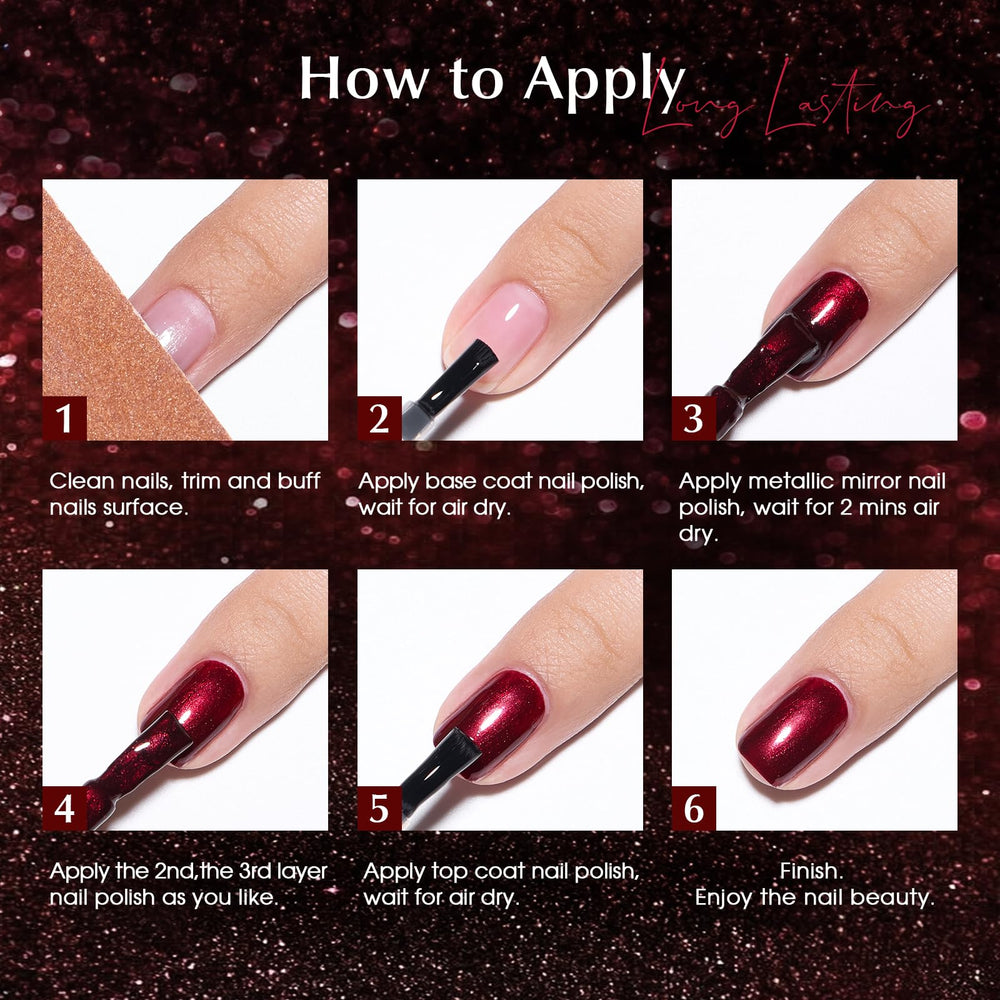 COSMOO wine red nail polish at-home application is fast and stylish