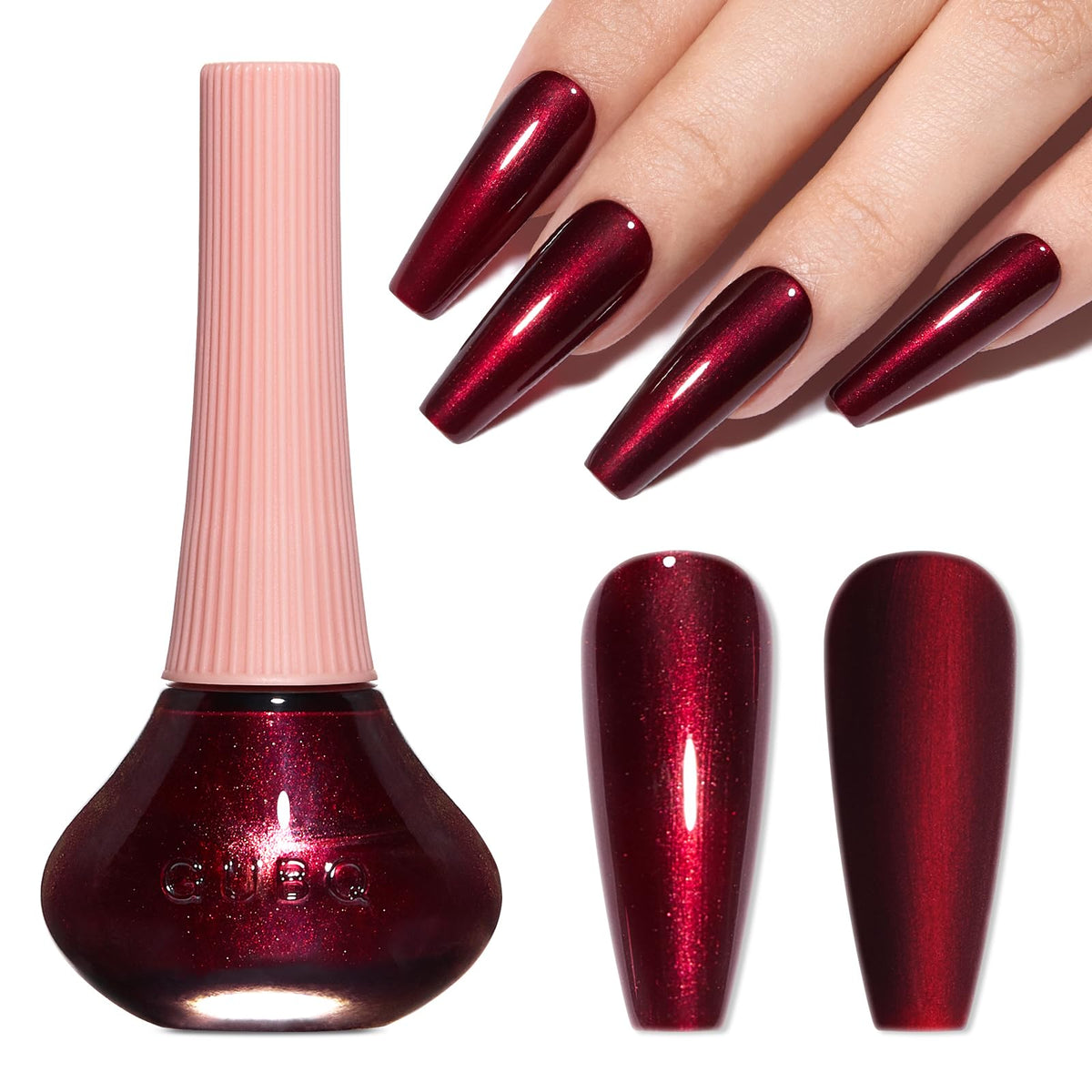 COSMOO wine red nail polish bottle shows rich burgundy shade for a luxe at-home manicure