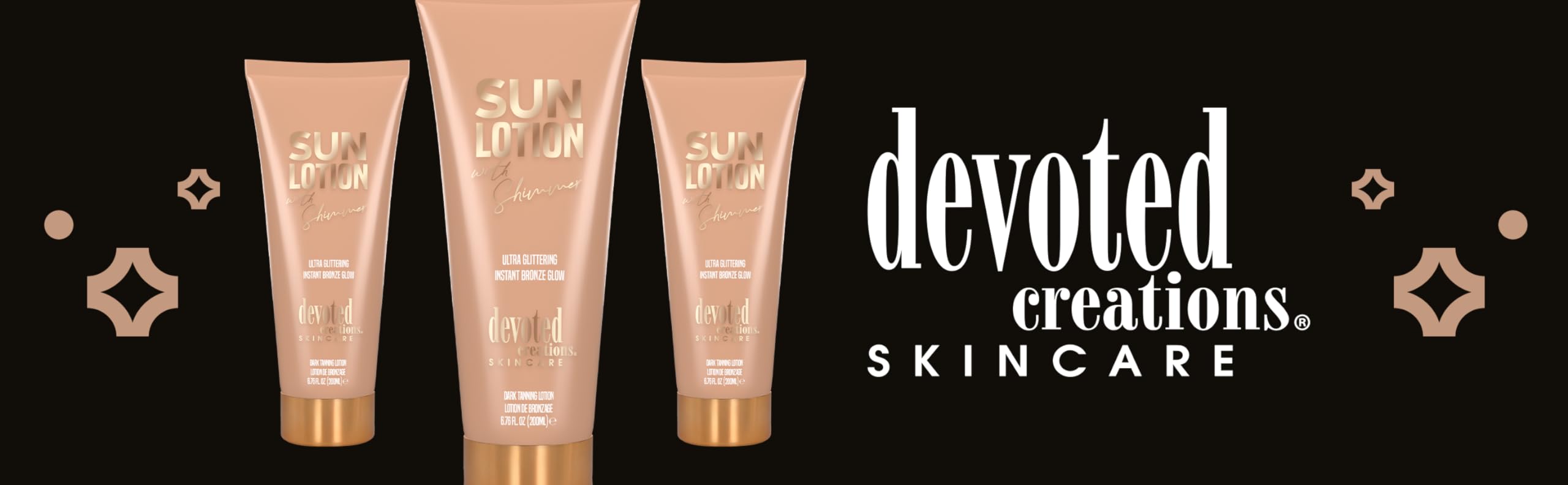 CosmoSun Sun Lotion gem-infused champagne for shimmer.