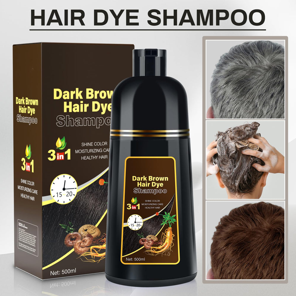 Cosmpro dark brown dye shampoo lather application demonstrates 3 in 1 at home