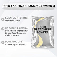 Cosmpro bleach application on hair with even root-to-tip saturation