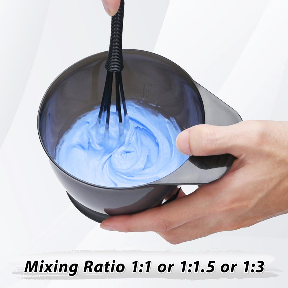 Cosmpro bleach powder mixing to create a creamy, even paste for coverage