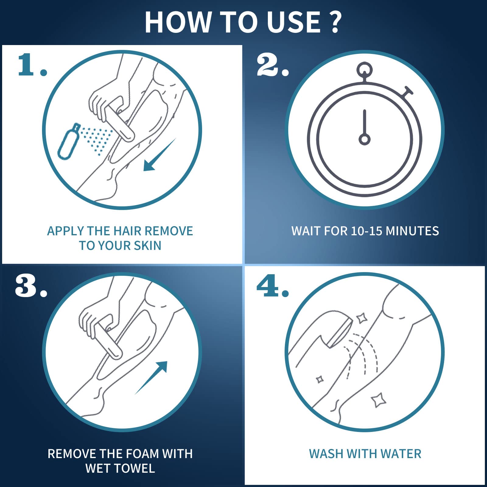 Cosmpro hair removal spray foam arms for quick at-home use.