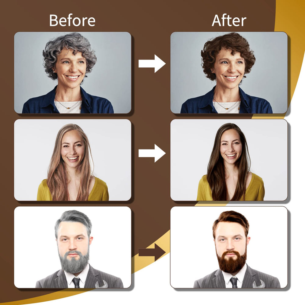 COSMTEK beard color shampoo applying on facial hair for gray blending