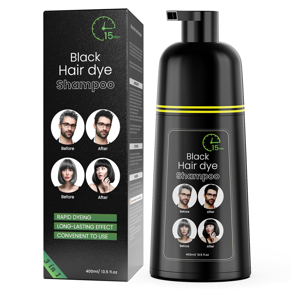 COSMTEK Black Hair Dye Shampoo bottle front for rich color coverage.